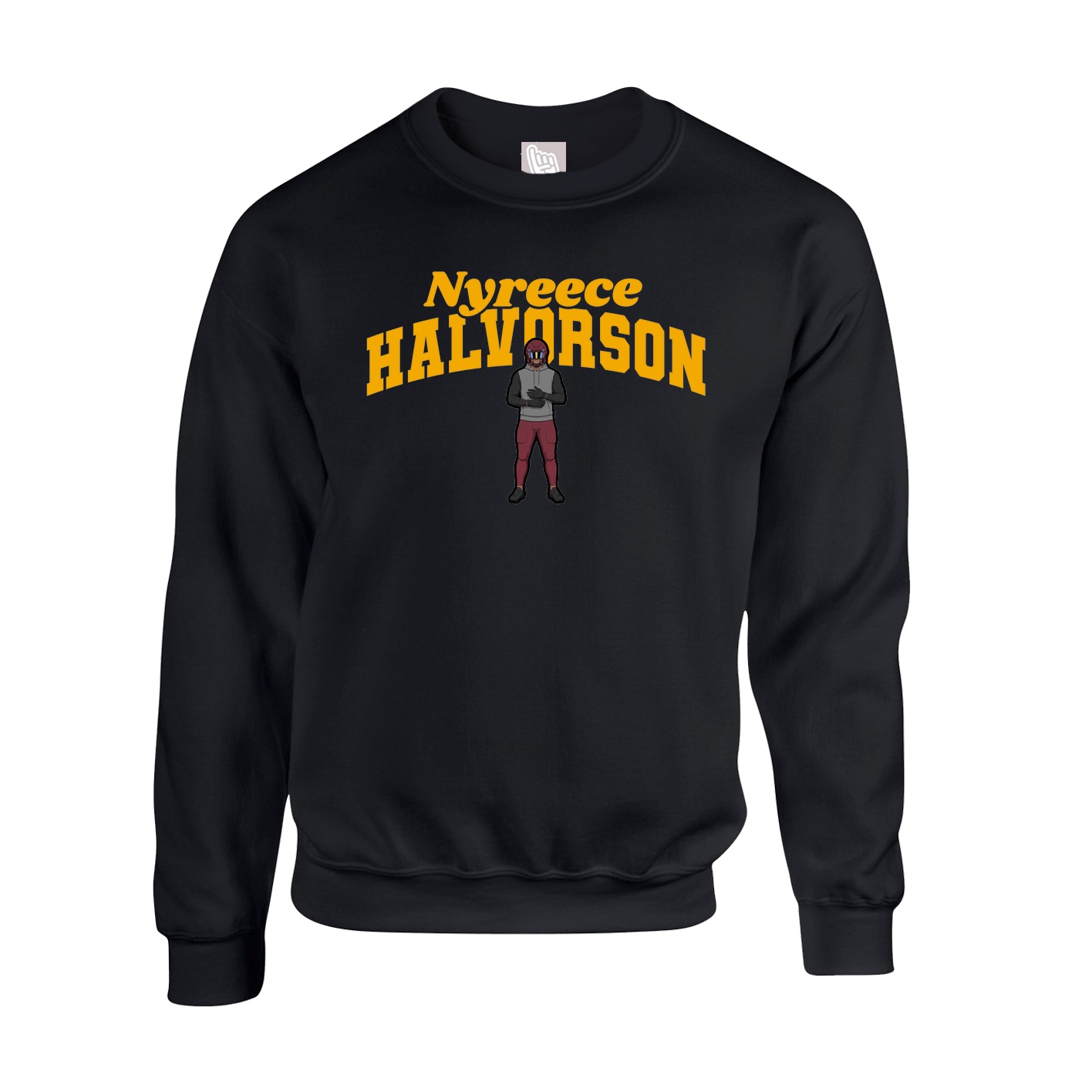 Fleece Crew — Signature Arch in Black