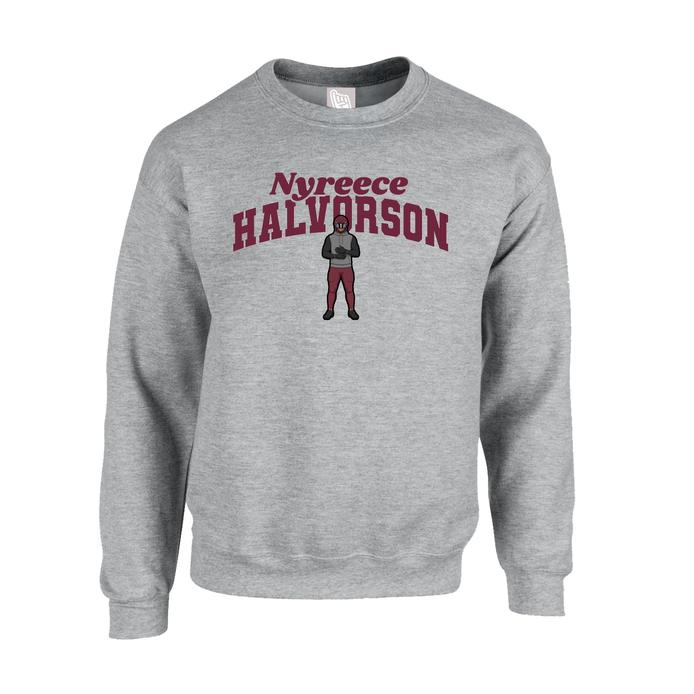 Fleece Crew — Signature Arch in Grey
