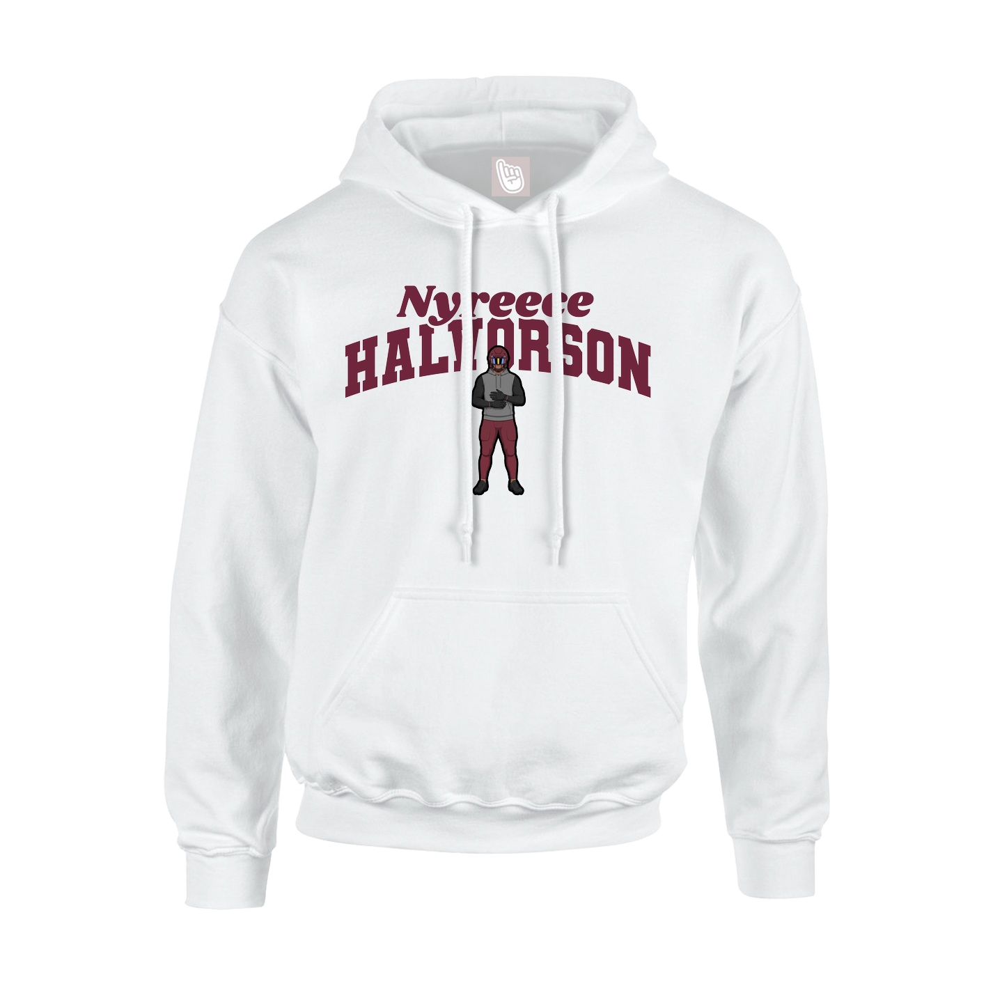 Youth Hoodie — Signature Arch in White