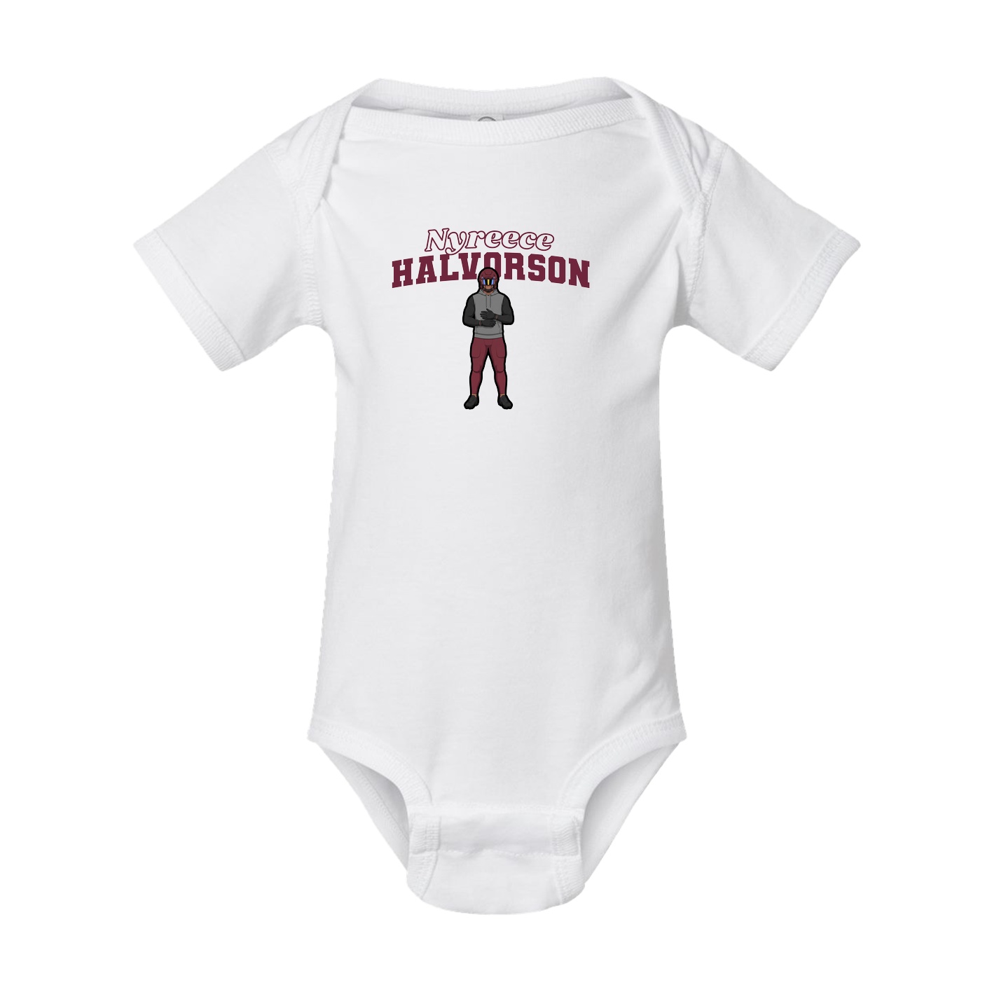 Baby Onesie — Name Arch in White