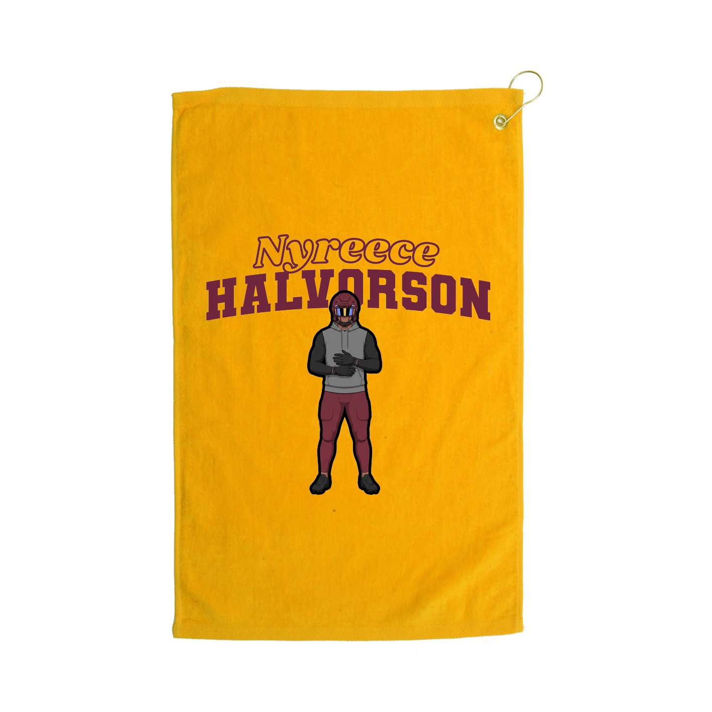 Golf Towel — Name Arch in Gold