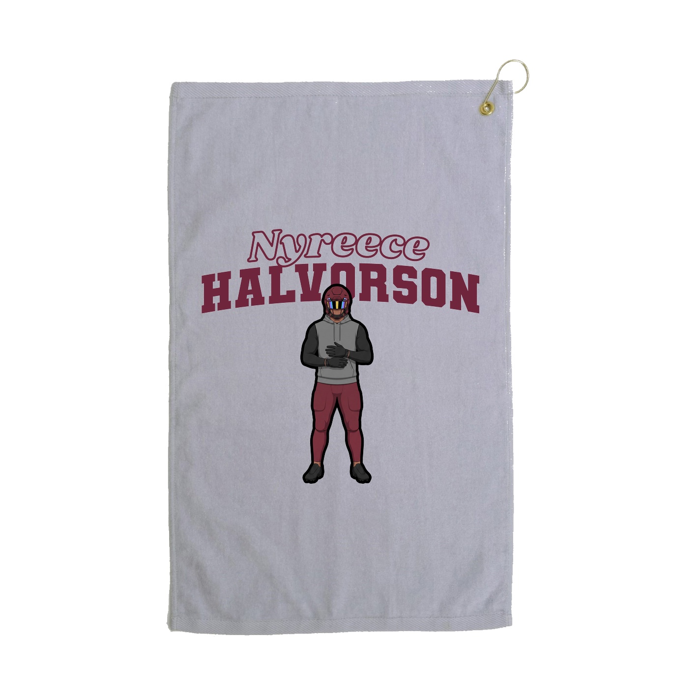 Golf Towel — Name Arch in Grey