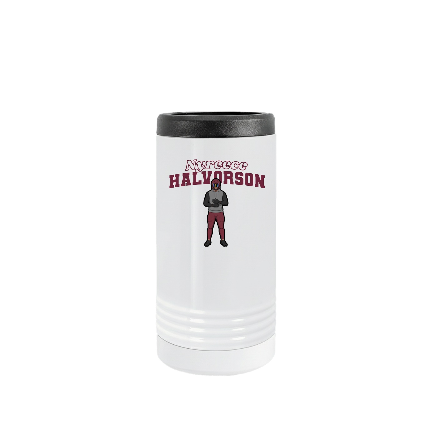 Slim Beverage Holder — Name Arch in White