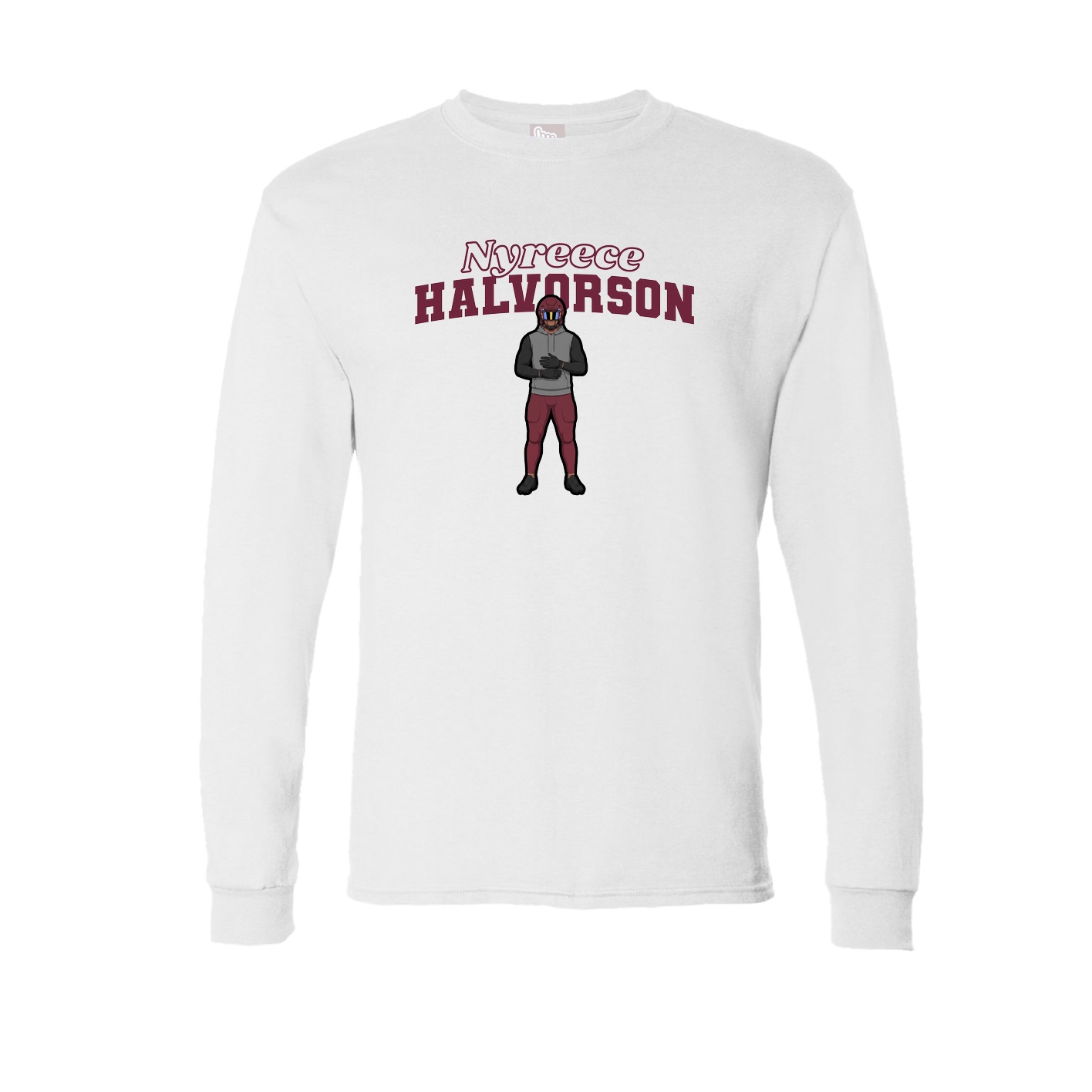 Long Sleeve Tee — Name Arch in White