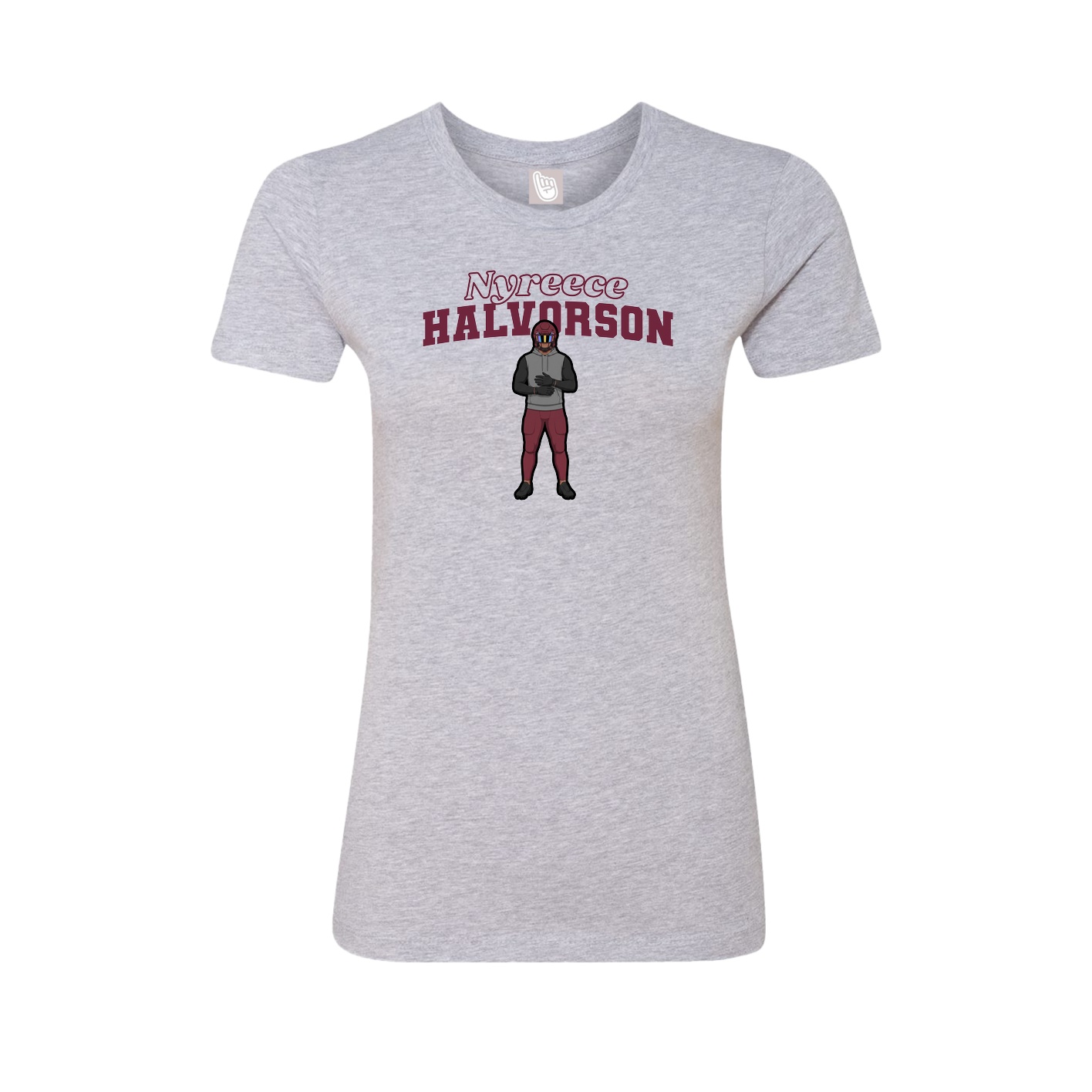Womens Tee — Name Arch in Grey