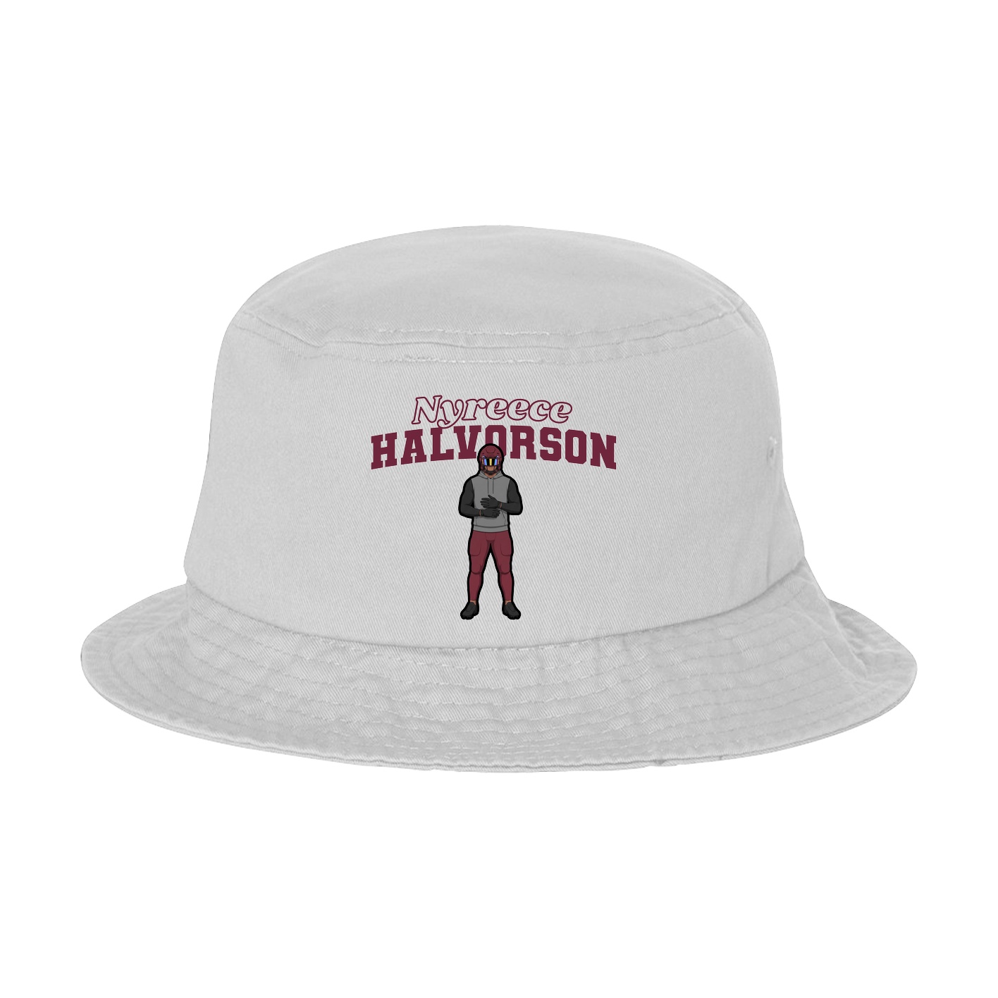 Bucket Cap — Name Arch in White