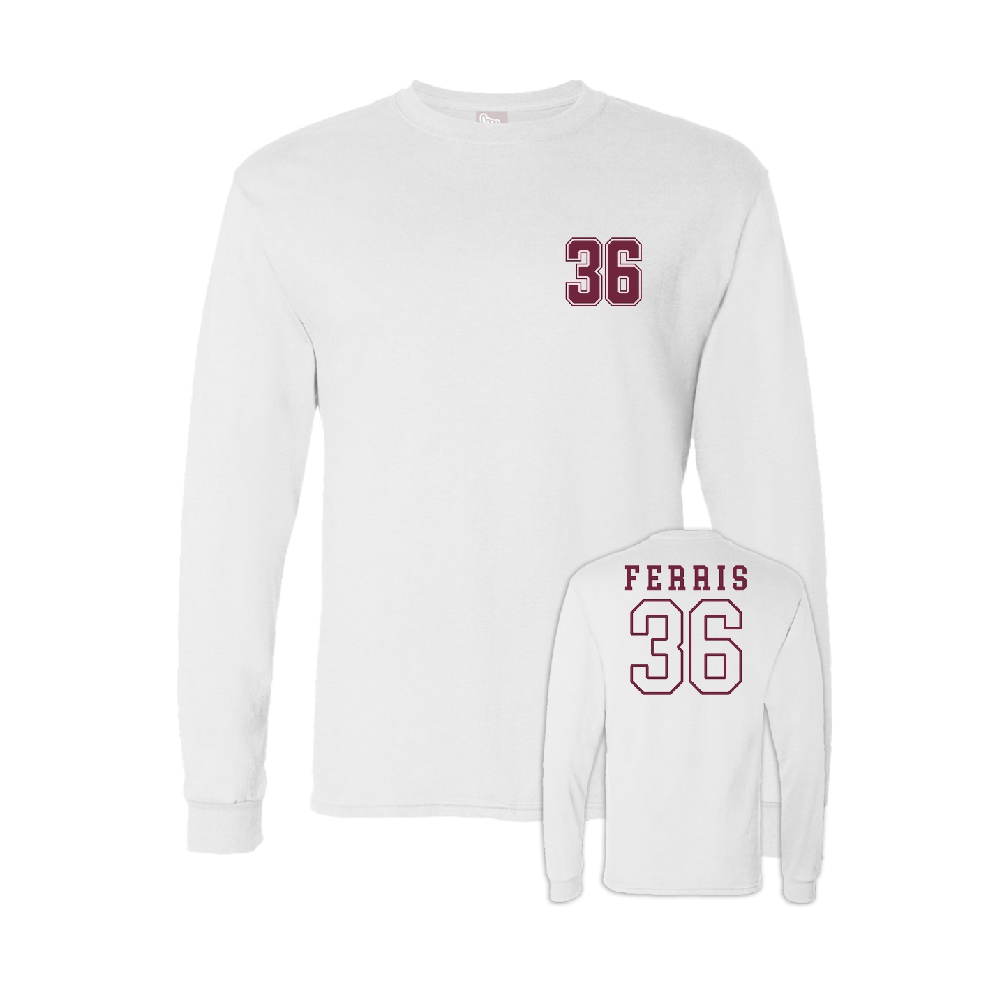 Long Sleeve Tee — Chest Back in White