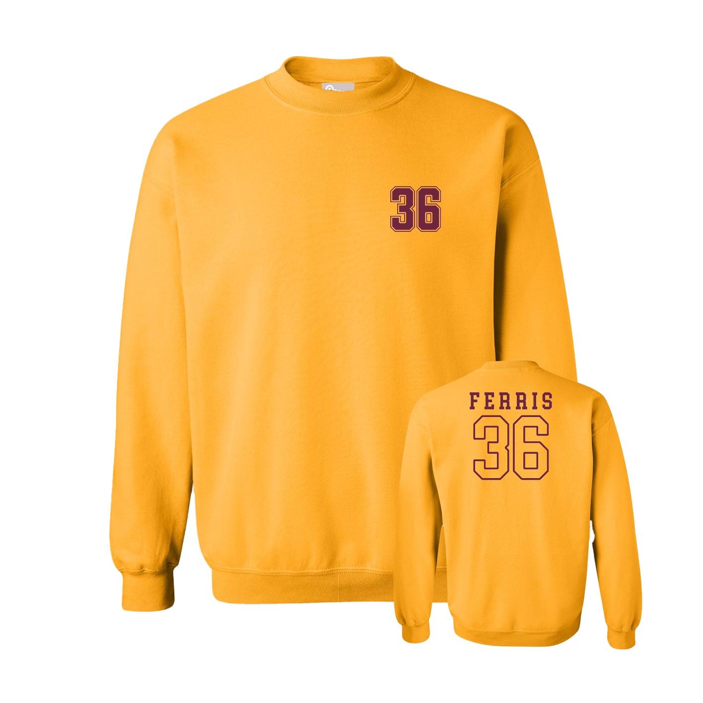 Fleece Crew — Chest Back in Gold