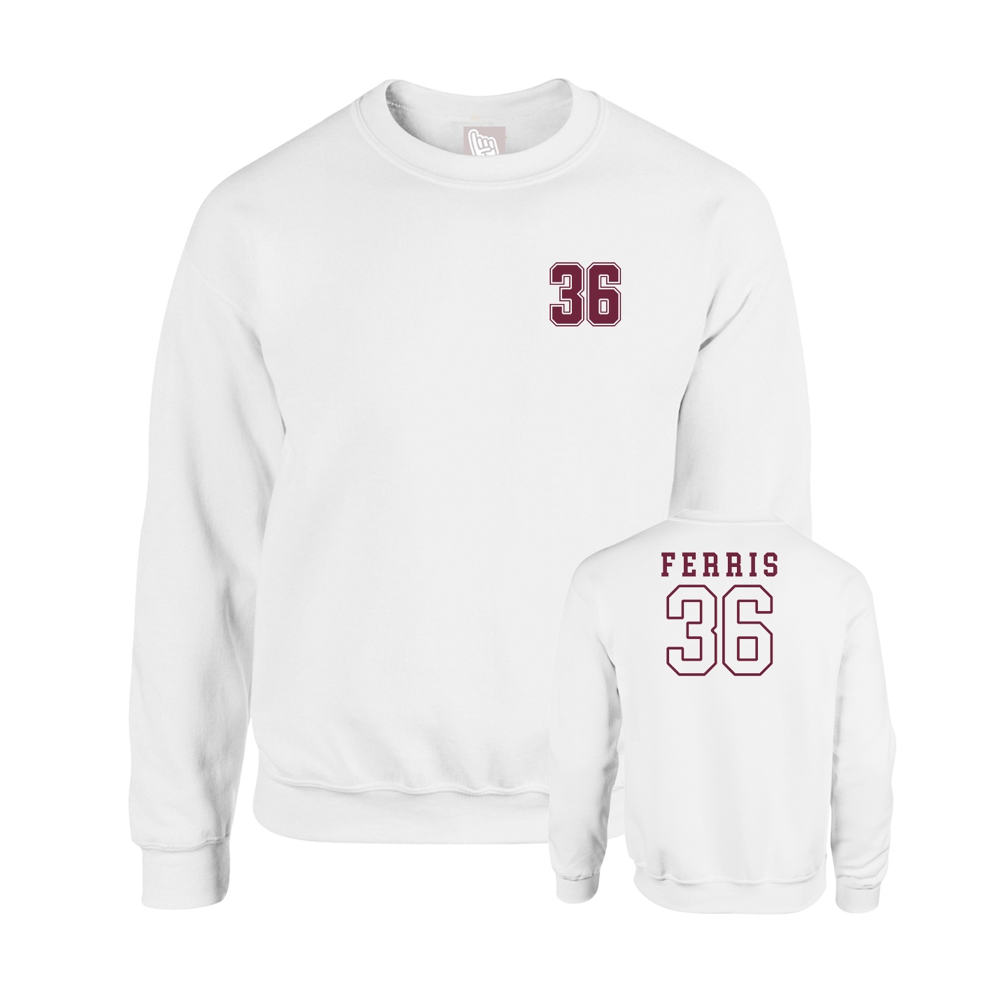Fleece Crew — Chest Back in White