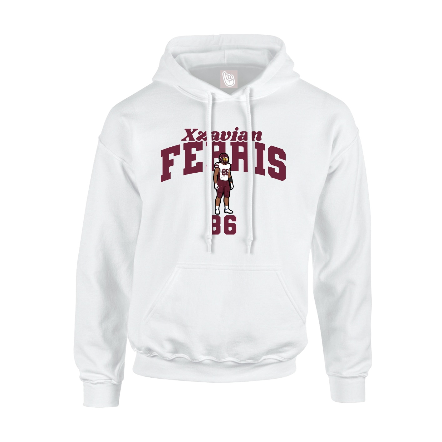 Youth Hoodie — Signature Arch in White