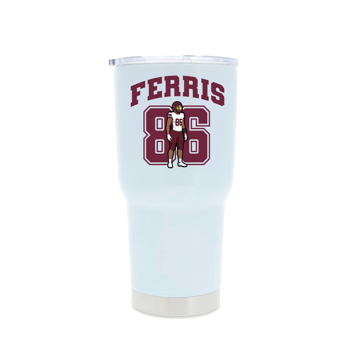 30oz Stainless Steel Tumbler — Number in White