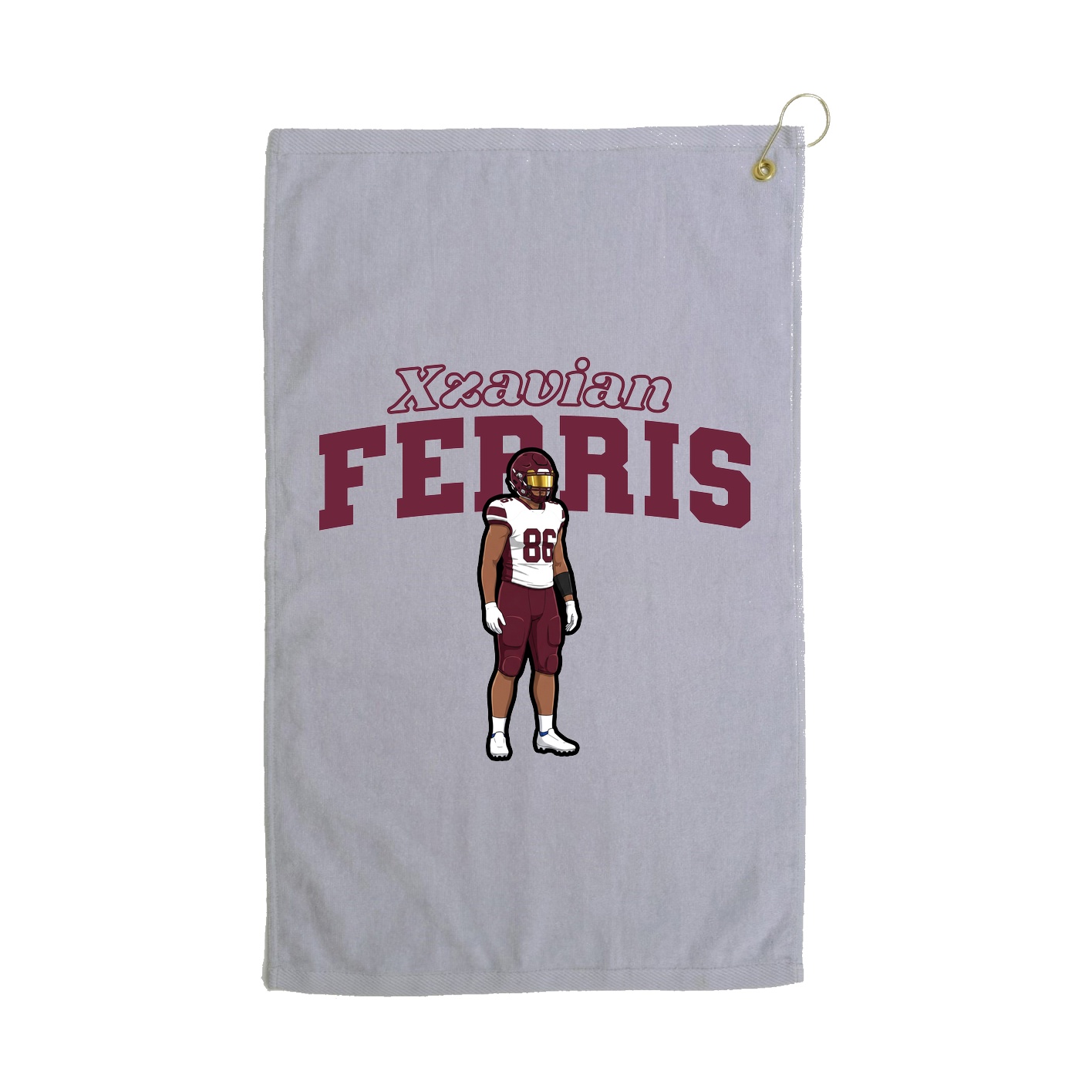 Golf Towel — Name Arch in Grey