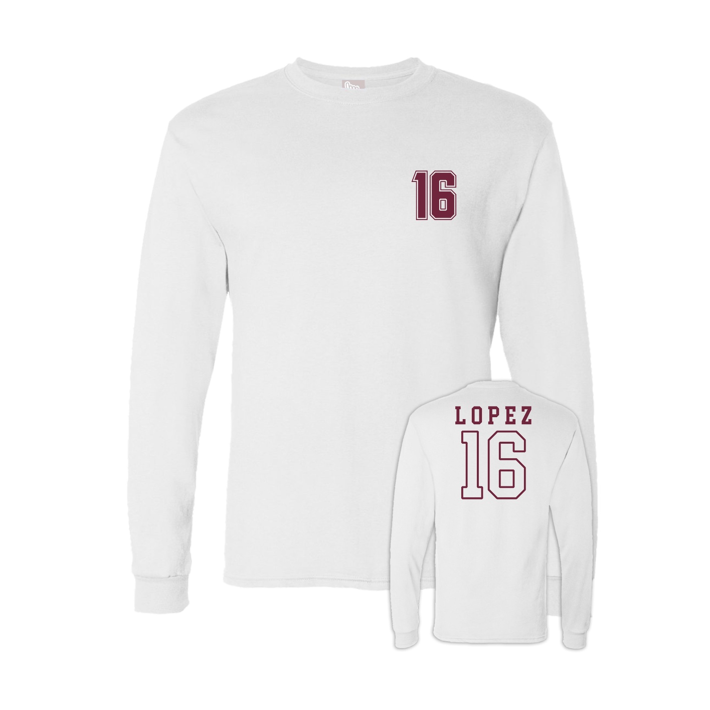 Long Sleeve Tee — Chest Back in White