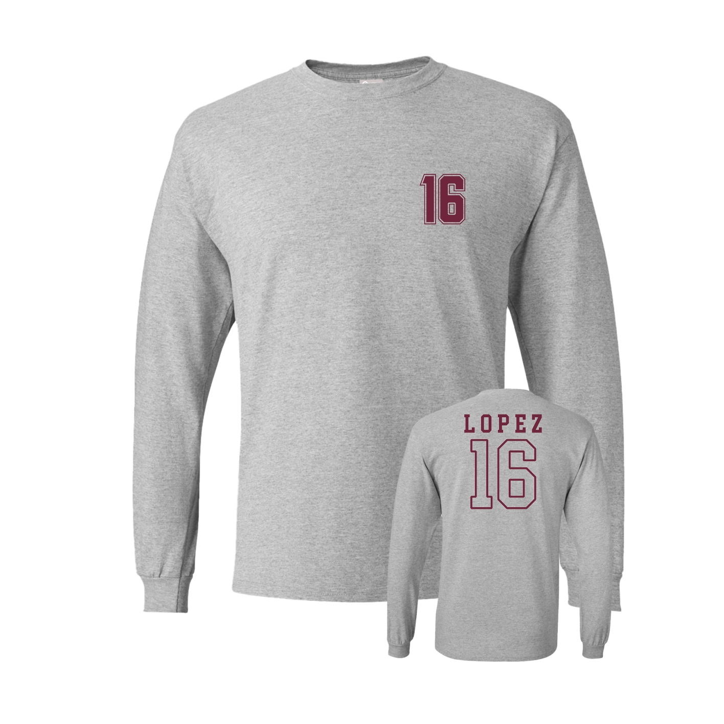 Long Sleeve Tee — Chest Back in Grey