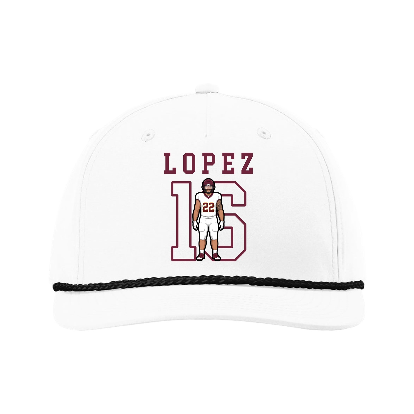Five-Panel Classic Rope Cap — Shirsey in White