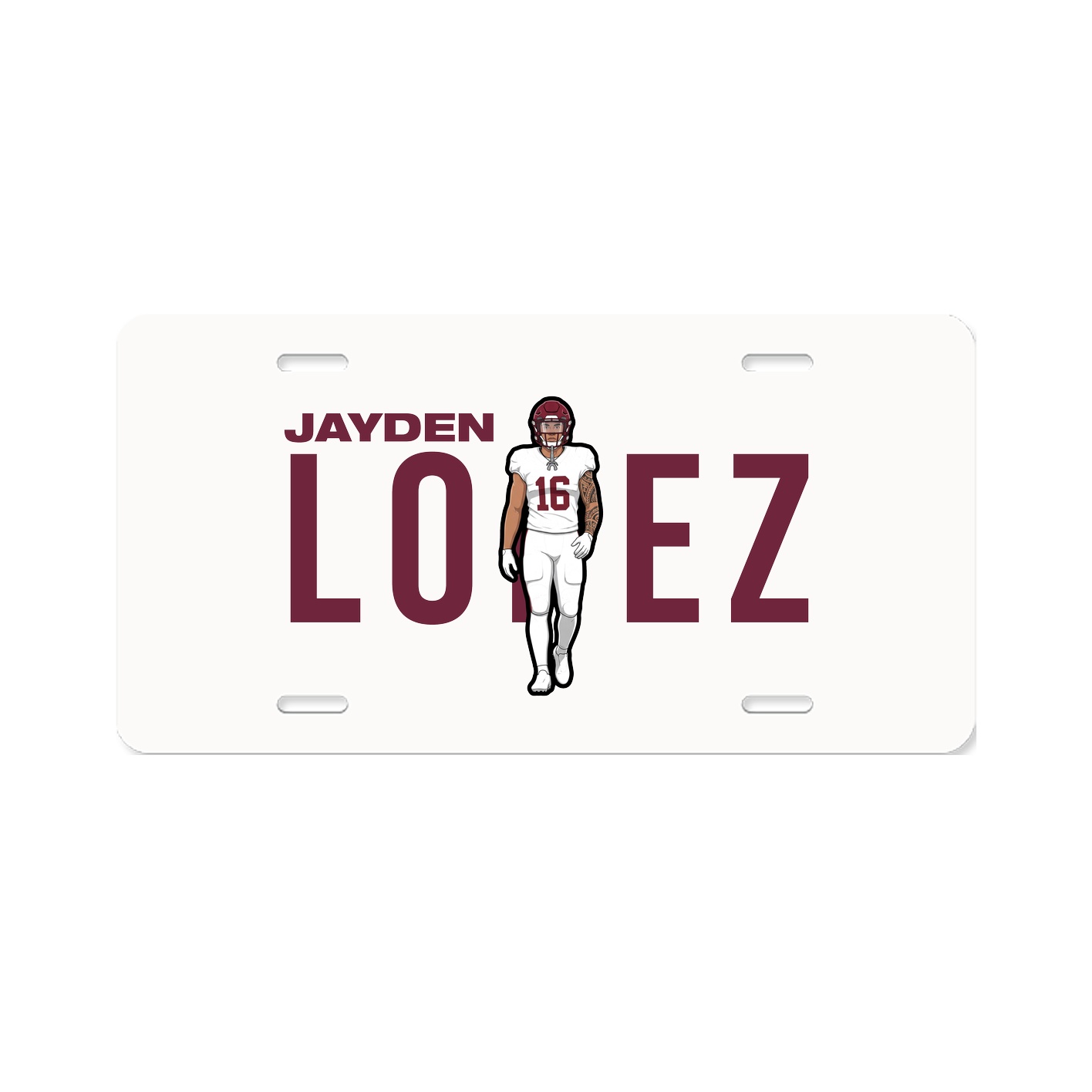 License Plate — Player Name in Classic