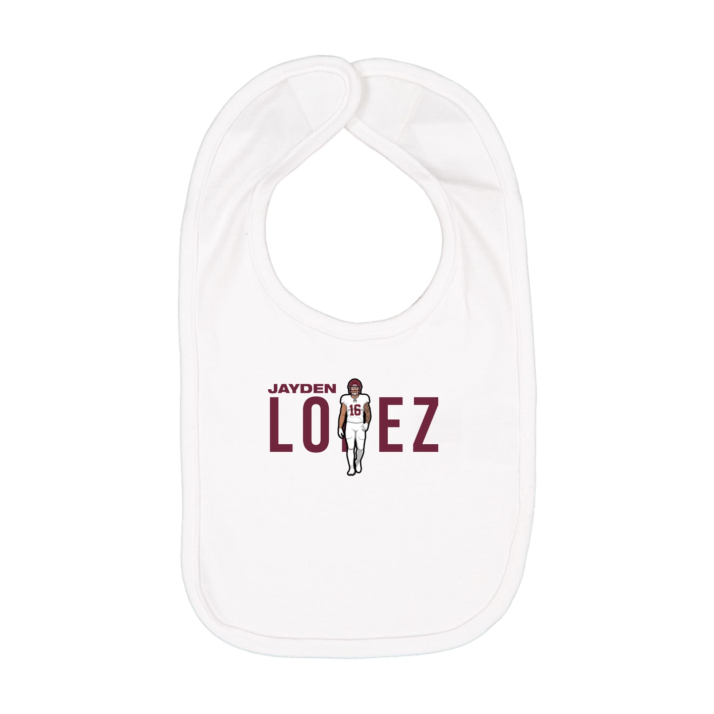Infant Bib — Player Name in White