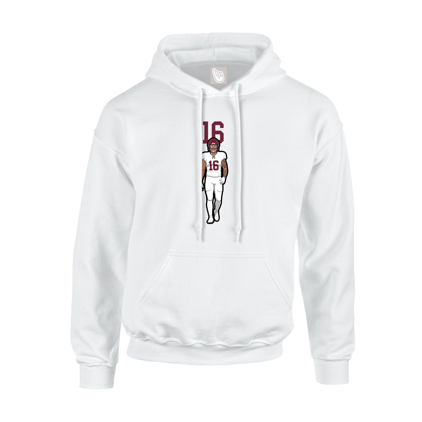 Hoodie — Number Top in White