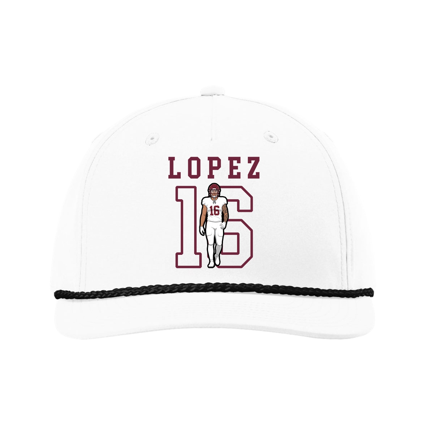 Five-Panel Classic Rope Cap — Shirsey in White