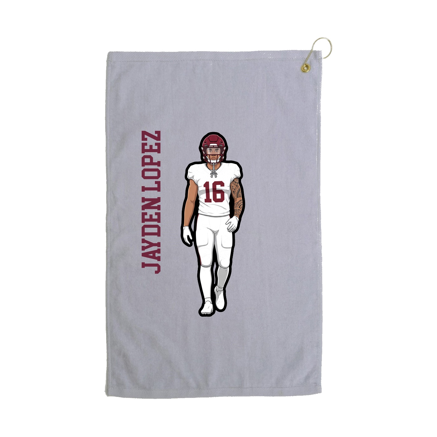 Golf Towel — Name Vertical in Grey