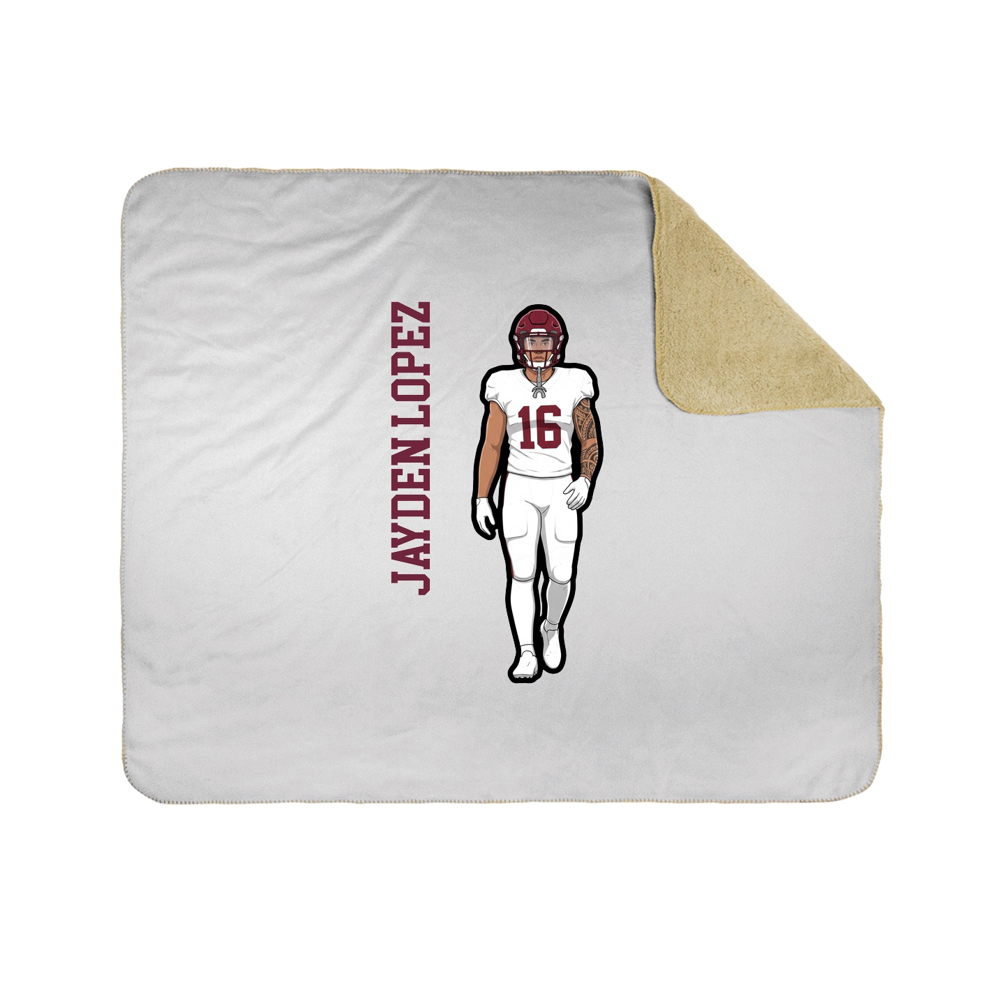 Throw Blanket — Name Vertical in White