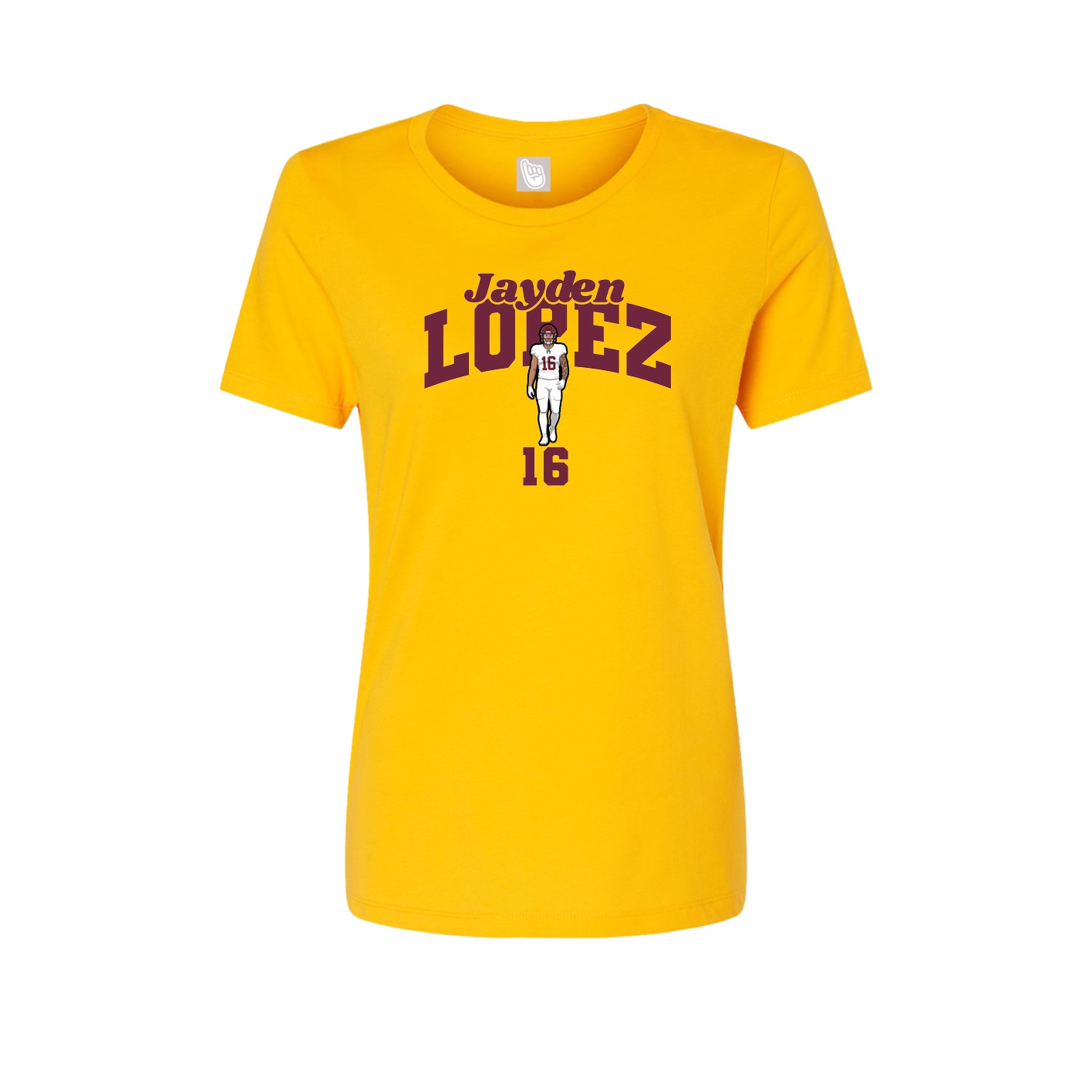 Fitted Women's Tee — Signature Arch in Gold