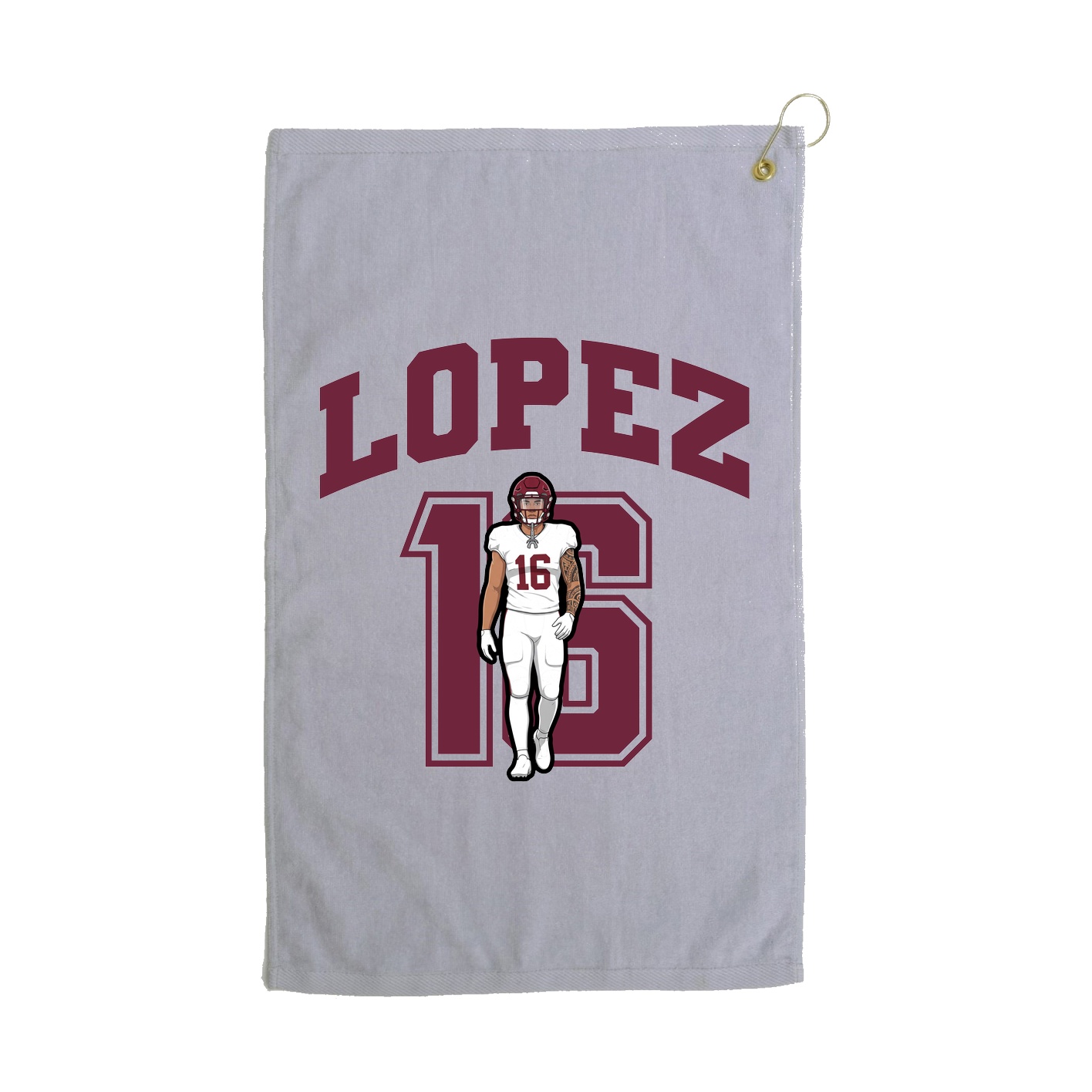 Golf Towel — Number in Grey
