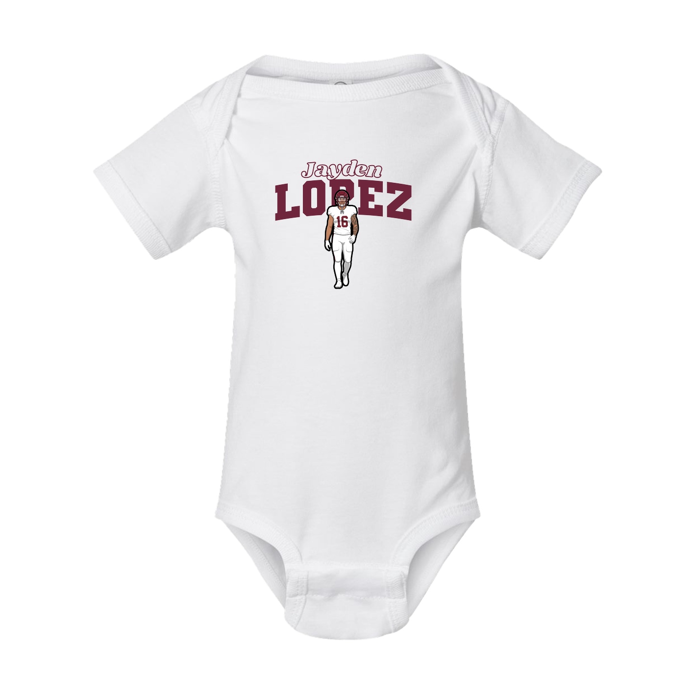 Baby Onesie — Name Arch in White