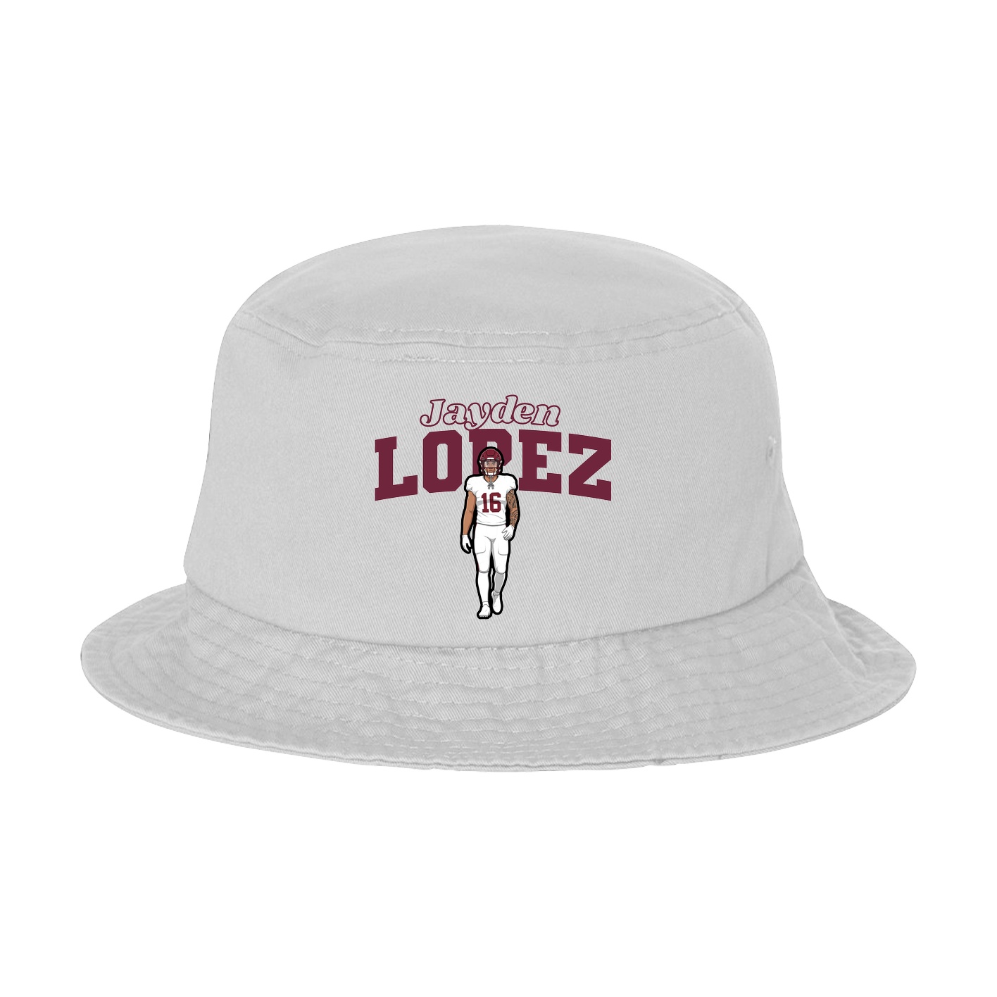 Bucket Cap — Name Arch in White