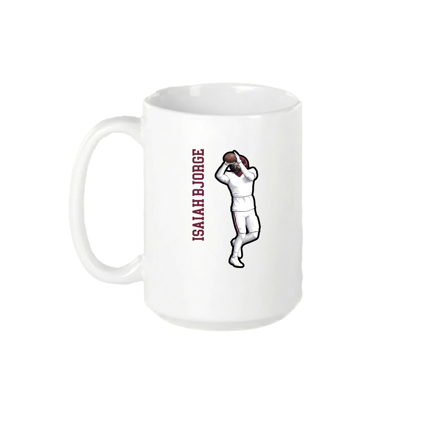 15oz Coffee Mug — Name Vertical in White