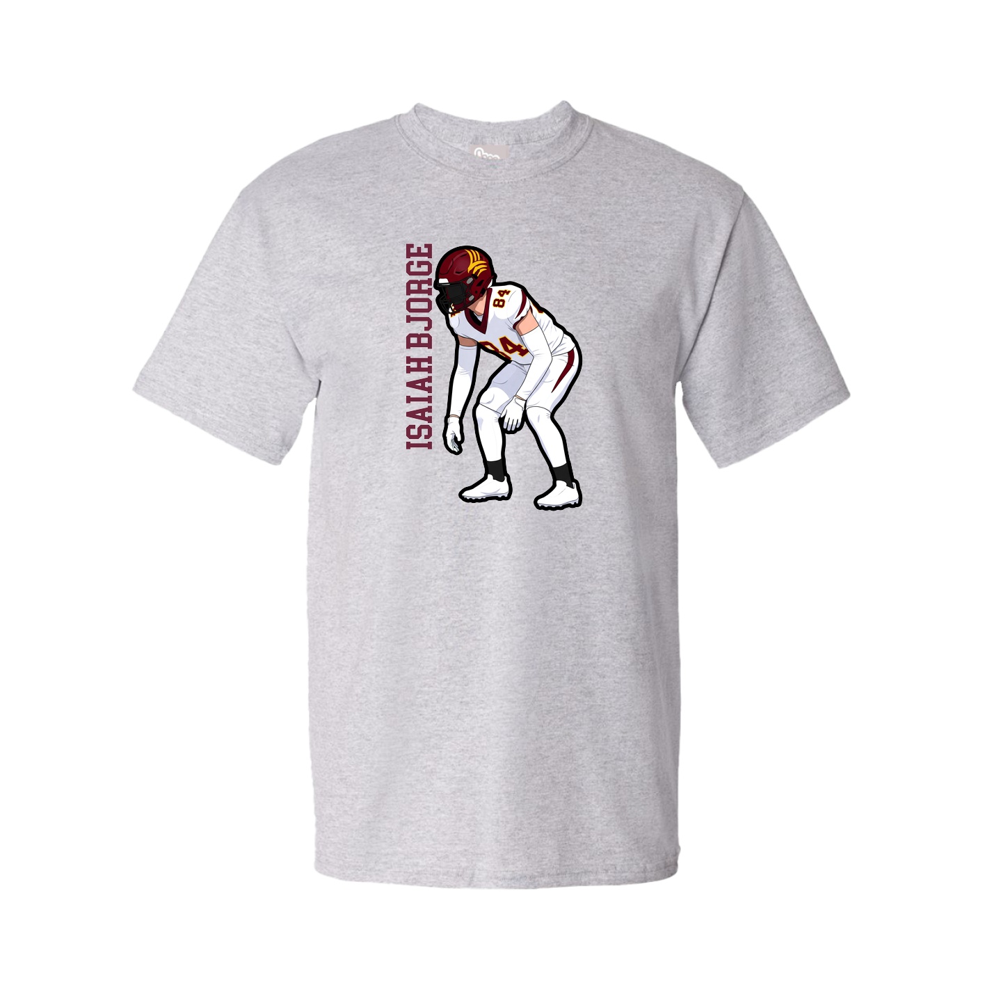 Tee — Name Vertical in Grey