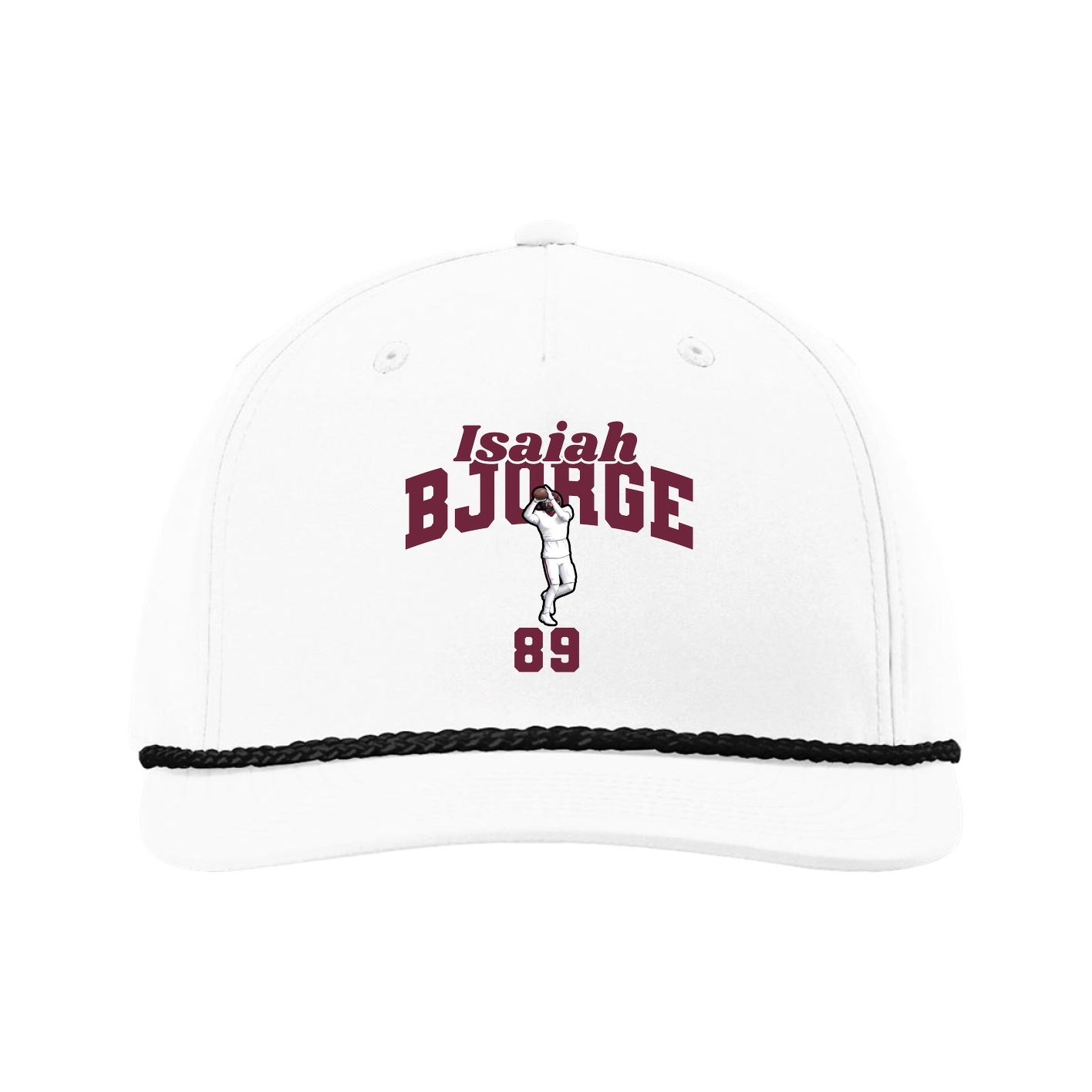 Five-Panel Classic Rope Cap — Signature Arch in White