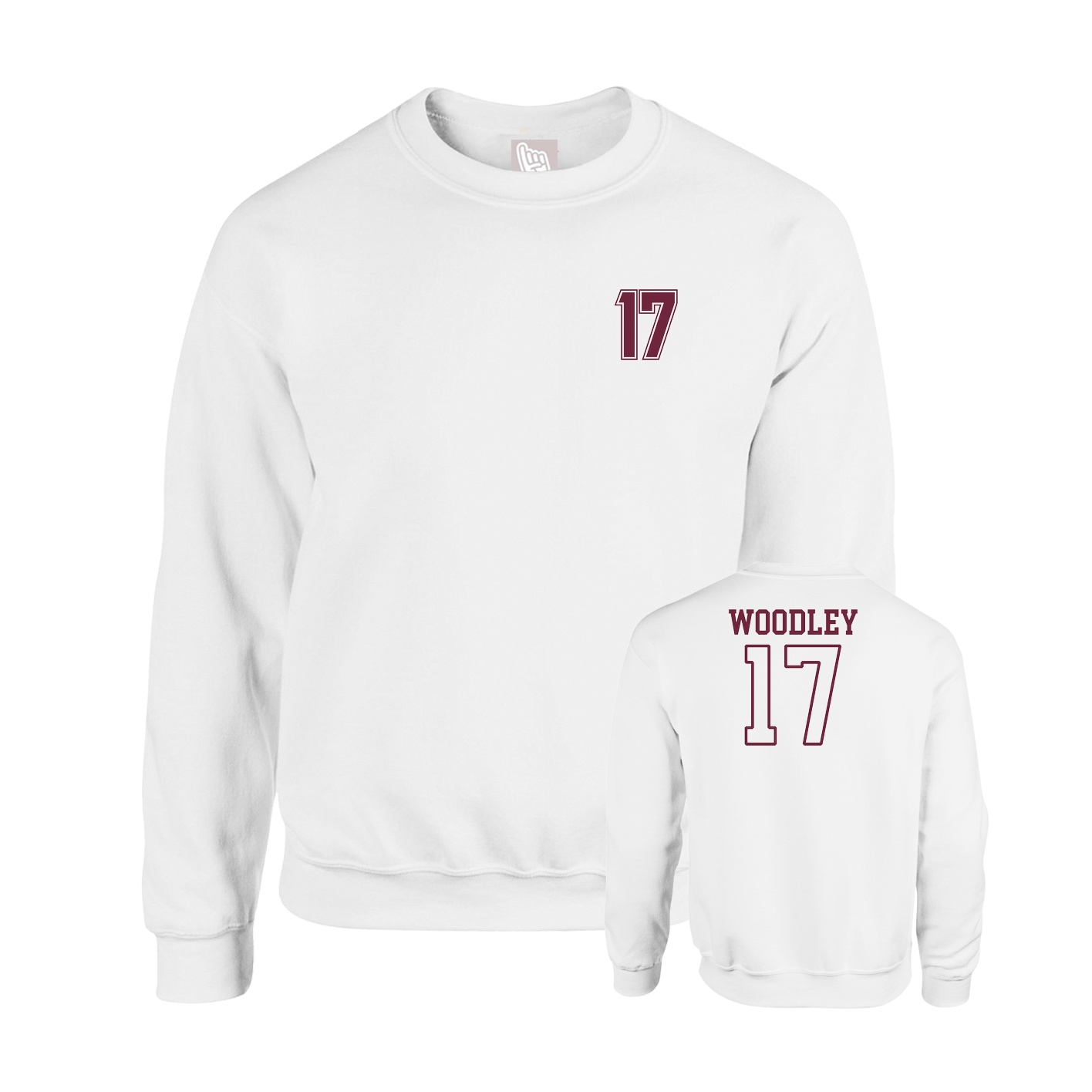 Fleece Crew — Chest Back in White