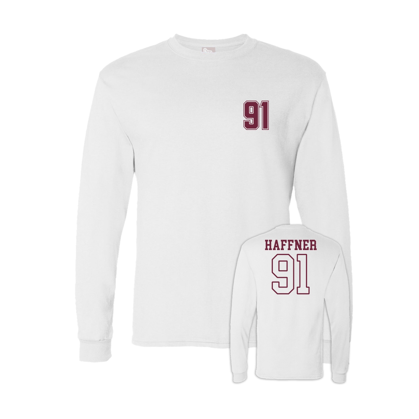 Long Sleeve Tee — Chest Back in White