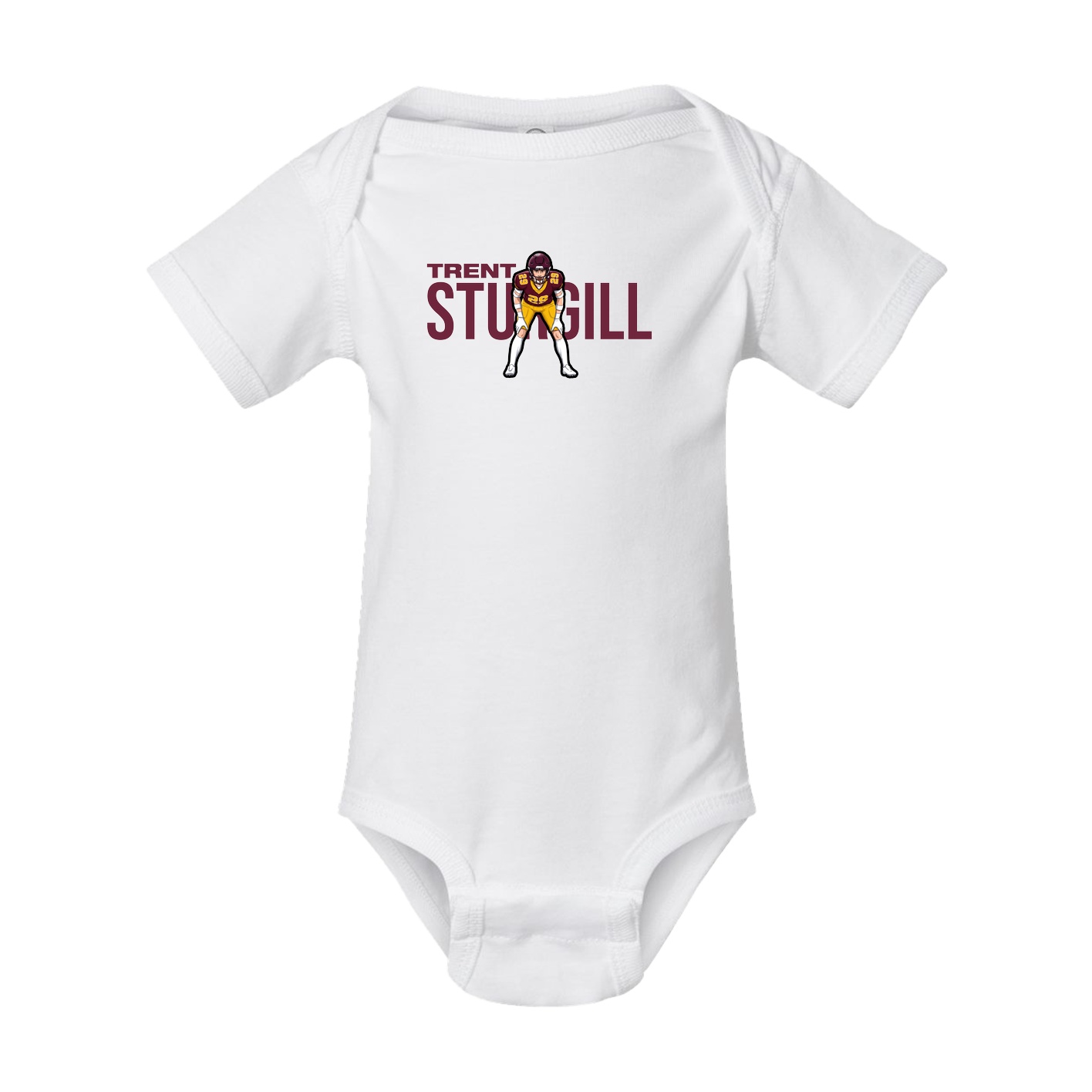 Baby Onesie — Player Name in White