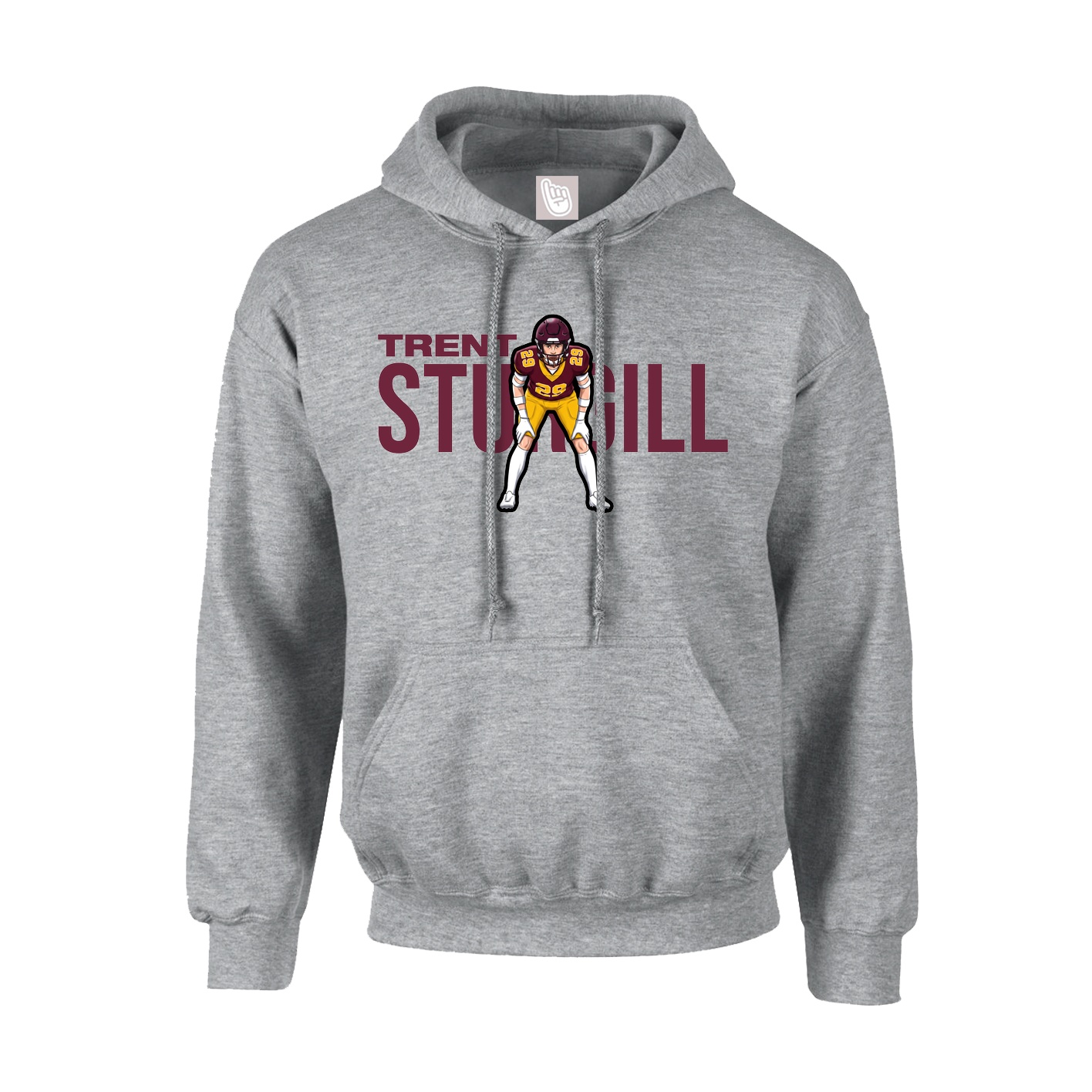 Hoodie — Player Name in Grey