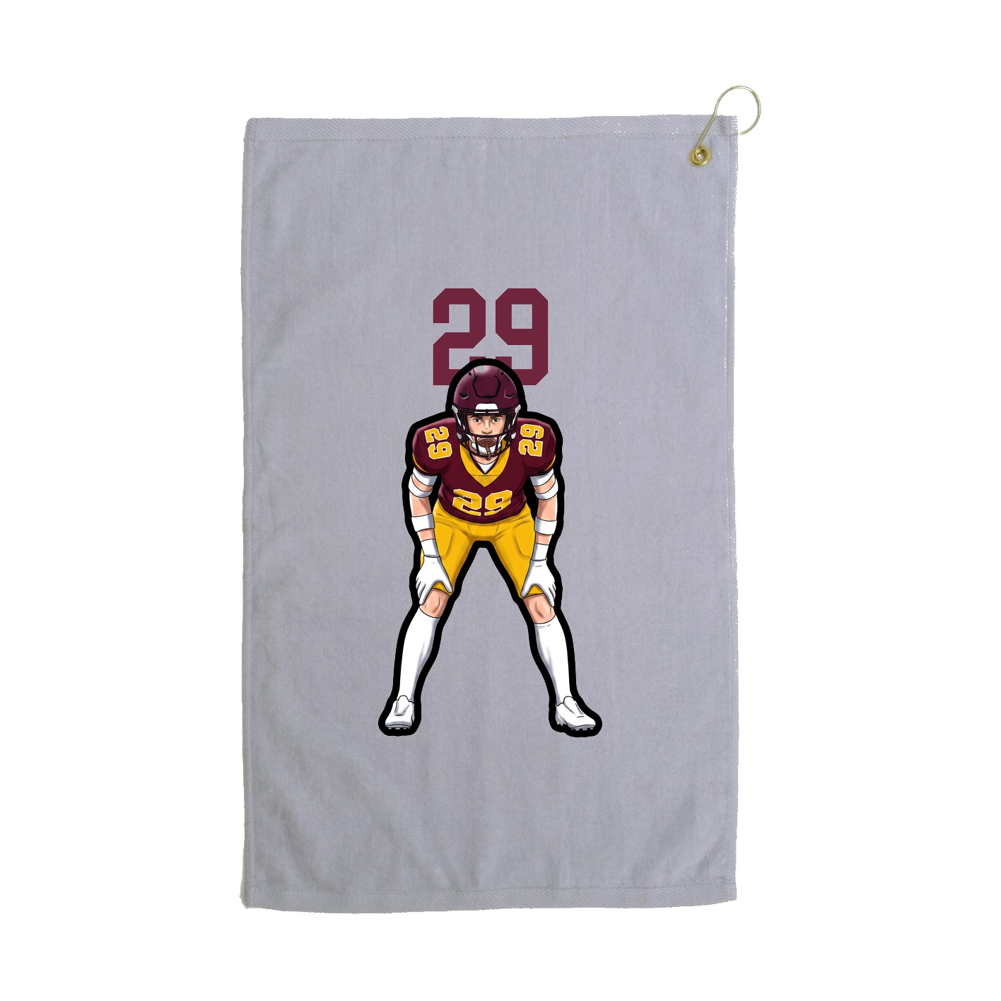 Golf Towel — Number Top in Grey