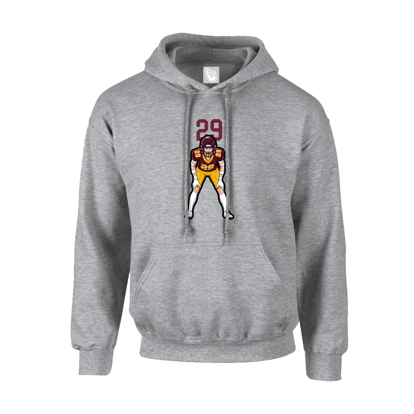 Youth Hoodie — Number Top in Grey