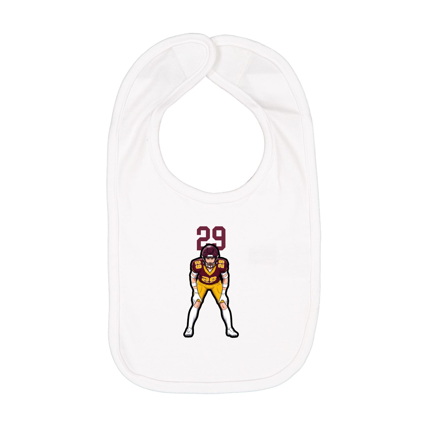 Infant Bib — Number Top in White