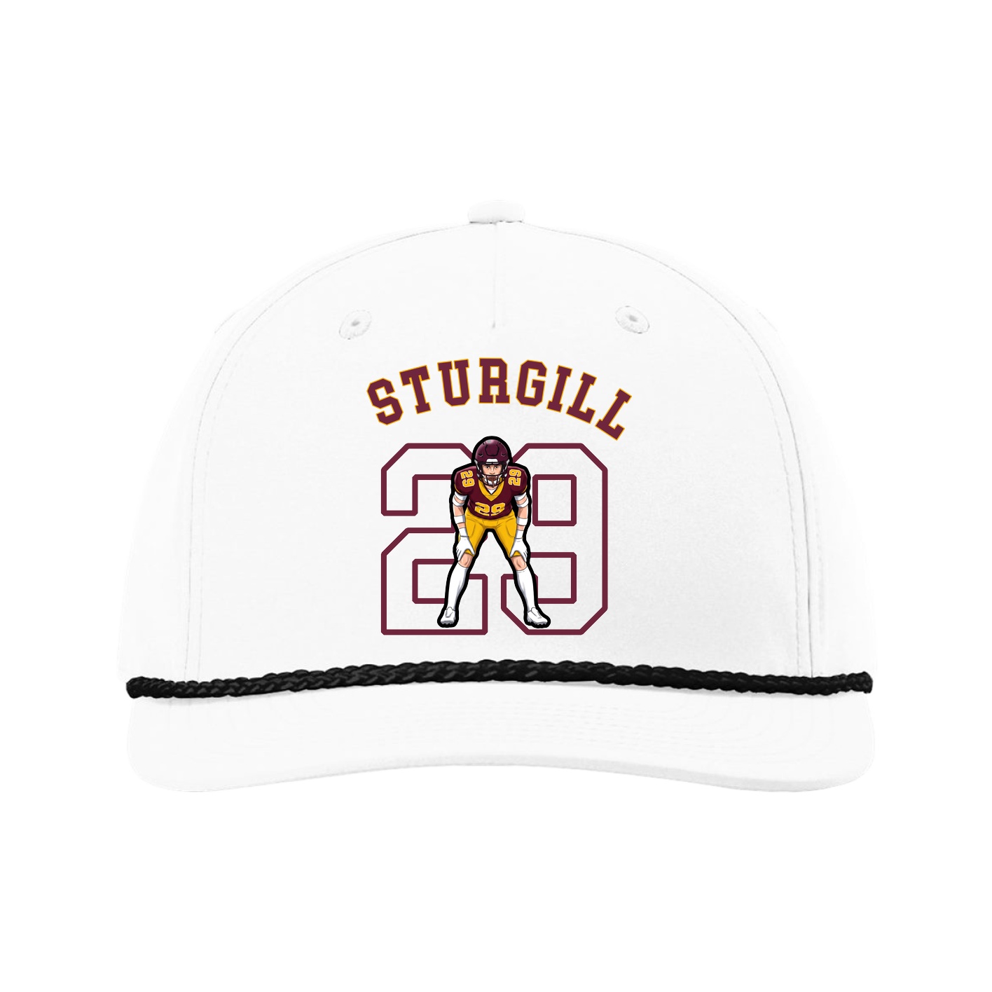 Five-Panel Classic Rope Cap — Shirsey Arch in White