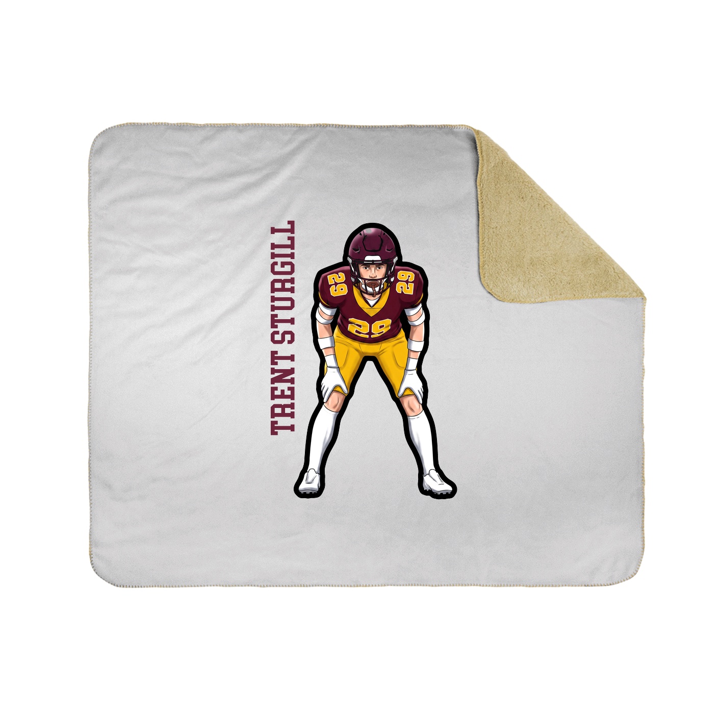 Throw Blanket — Name Vertical in White