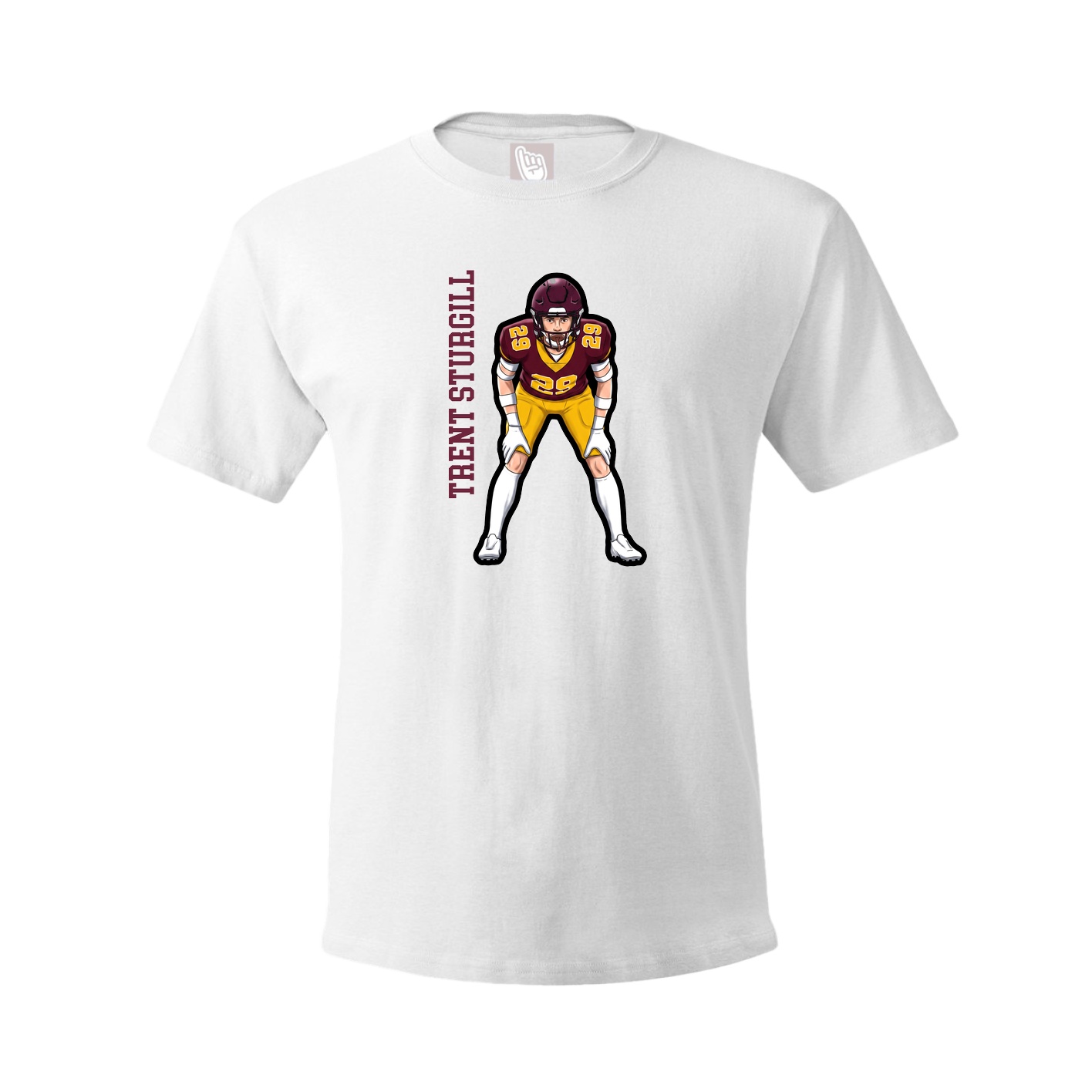 Youth Tee — Name Vertical in White