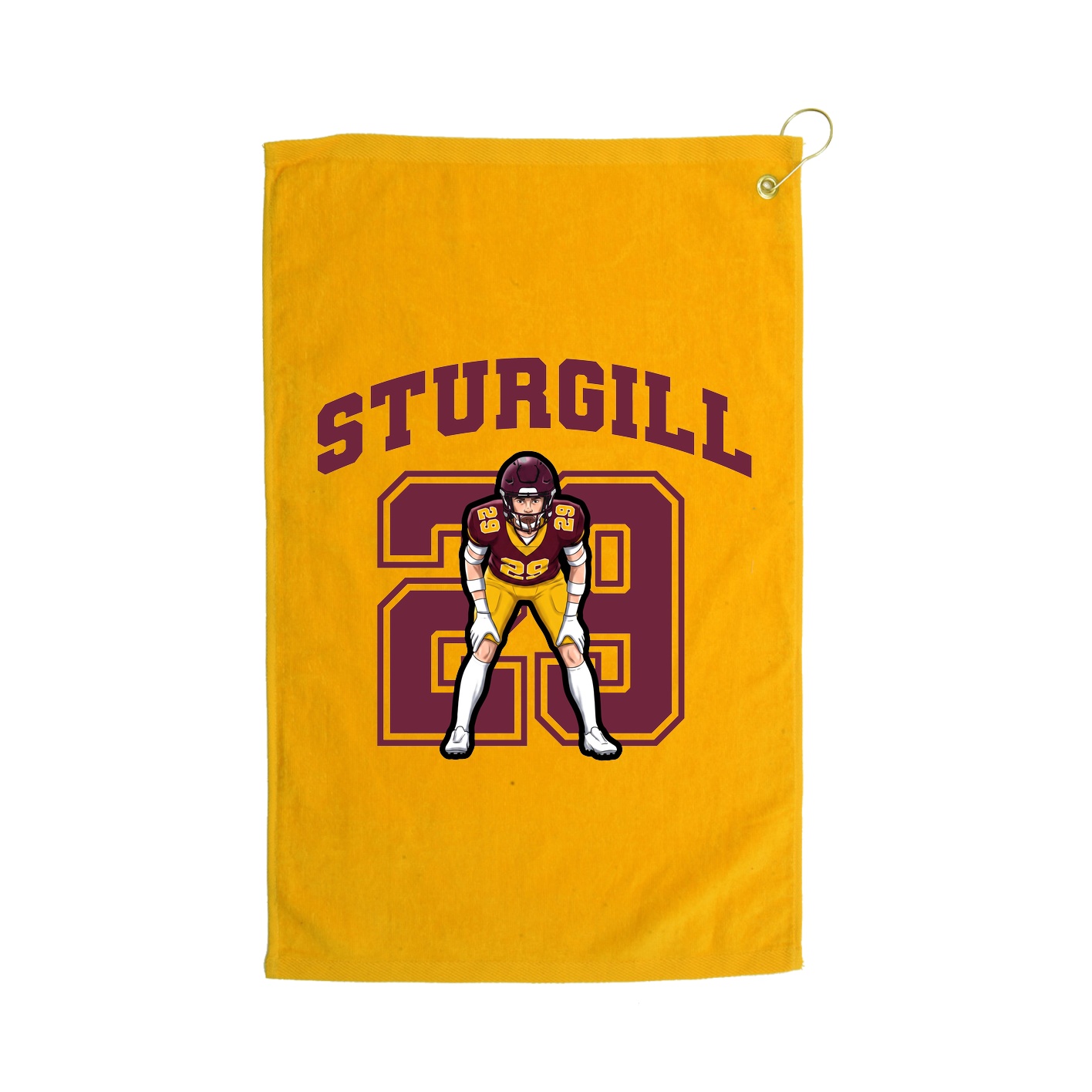 Golf Towel — Number in Gold
