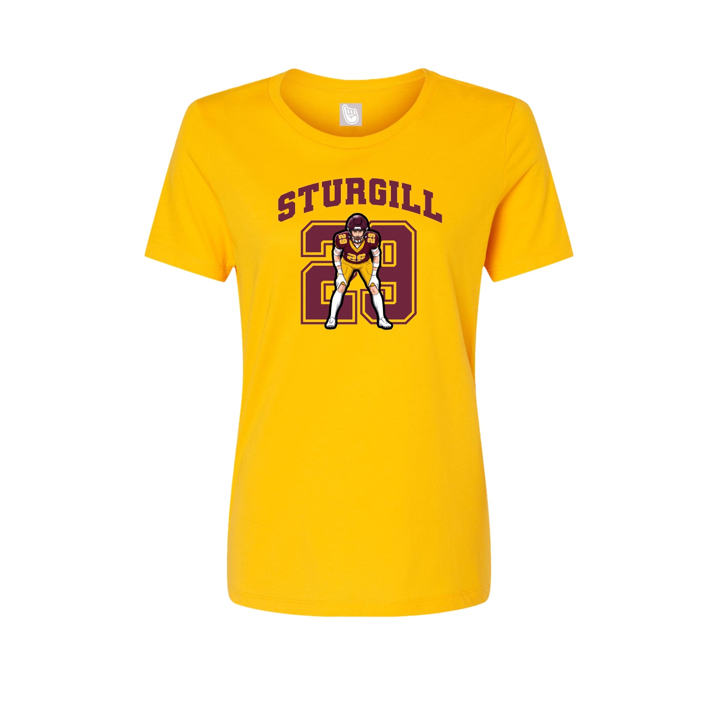 Fitted Women's Tee — Number in Gold