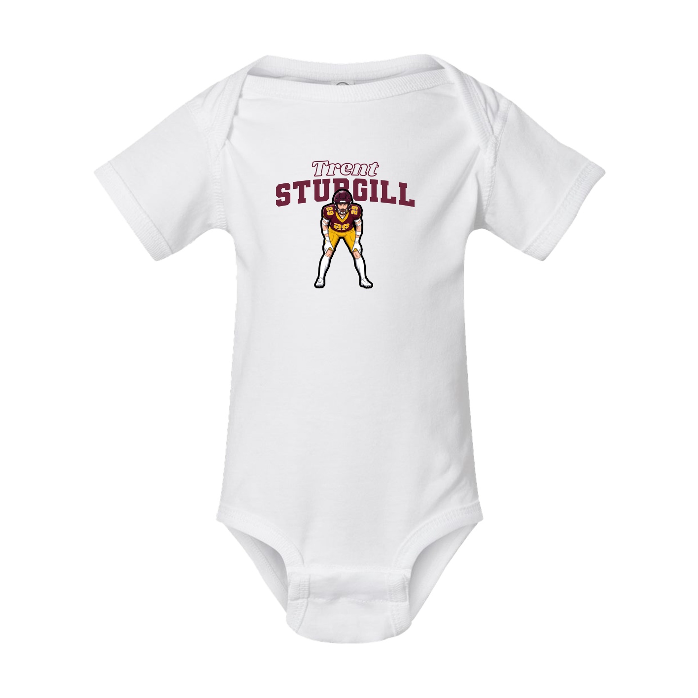 Baby Onesie — Name Arch in White