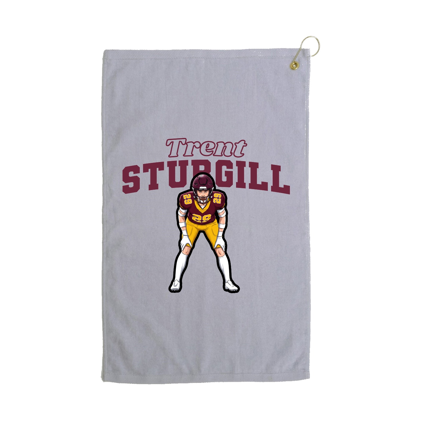 Golf Towel — Name Arch in Grey