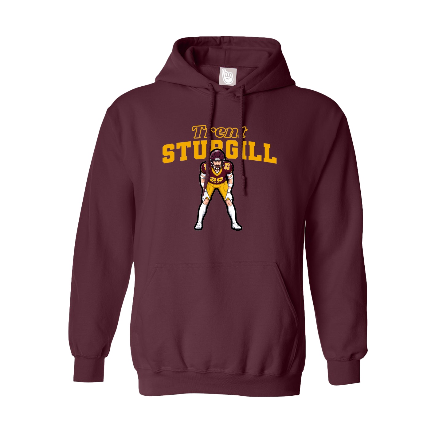 Youth Hoodie — Name Arch in Maroon