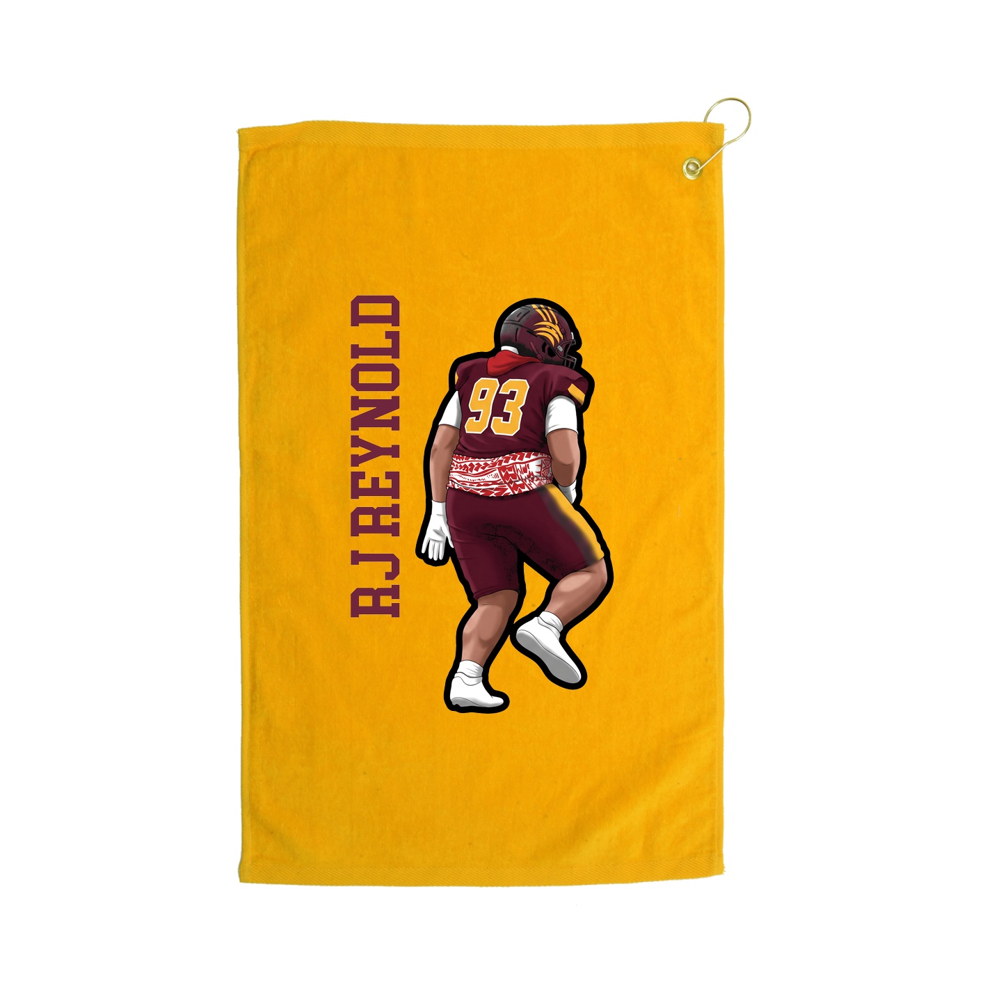 Golf Towel — Name Vertical in Gold