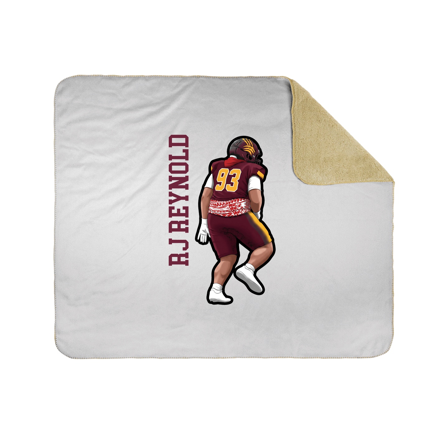 Throw Blanket — Name Vertical in White