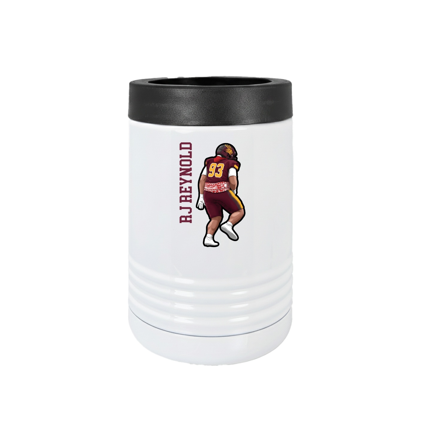 Beverage Holder — Name Vertical in White